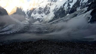 Туманы над ледником Мижирги, ускоренная съемка / Mists over the Mijirgi Glacier, Fast Track