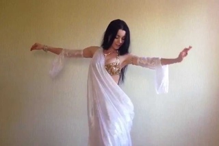 05 White Bellydance Costume Demo