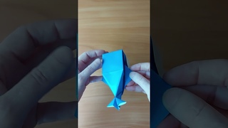 Изумительный Оригами КИТ, Как сделать КИТА из бумаги ЛЕГКО. Origami whale tutorial #shorts