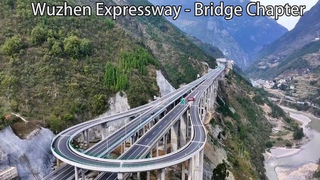 Aerial ChinaWuzhen Expressway - Bridge Section (Chongqing Wuxi Shaanxi Zhenping Expressway)-