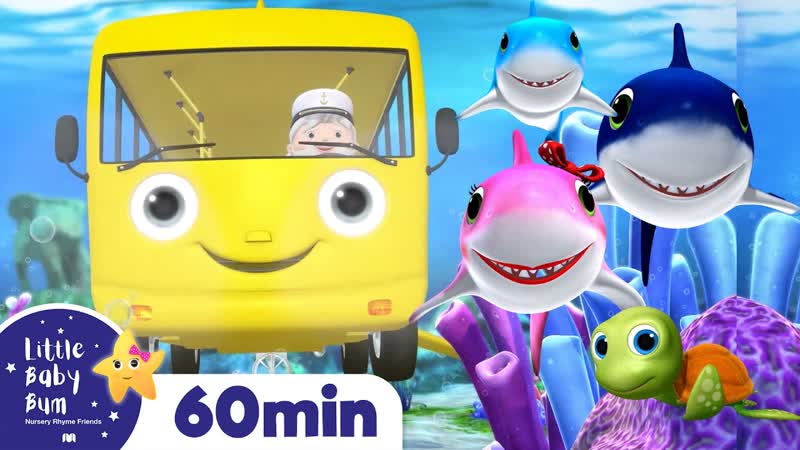 Wheels on The Bus Underwater, + More Nursery Rhymes Kids Songs, ABCs and 123s, Little Baby