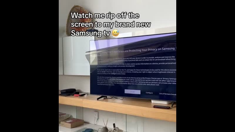 Couple Broke Their New TV By Mistakenly Peeling Screen