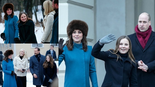 Princess Ingrid Alexandra guides William and Kate through her sculpture