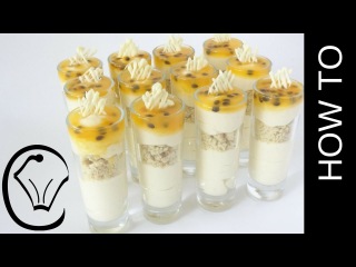 Mini Passion Fruit Cheesecake Cups with Almond Pistachio Crumb
