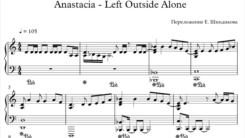 Ноты Anastacia Left Outside