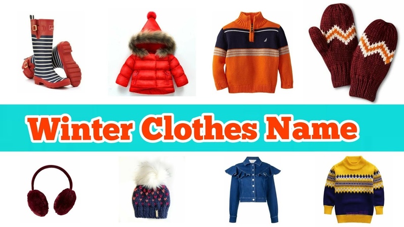 winter clothes name, learn winter clothes name in english, winter clothes