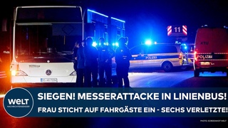 SIEGEN: Messerattacke in Linienbus! Frau sticht auf Fahrgste ein - sechs Verletzte!