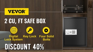 VEVOR Electronic Safe Deposit Box Secret Hidden Piggy Bank Digital Access & Override Keys for Store