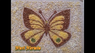 Картинки из крупы. Бабочка.